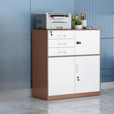 Rectangle Steel Lockable Storage Filing Cabinet White Image - 7