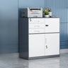 Rectangle Steel Lockable Storage Filing Cabinet White Image - 9