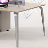 Rectangle Tableside Storage Cabinet Shelf Computer Desk Image - 10