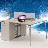 Rectangle Tableside Storage Cabinet Shelf Computer Desk Image - 21