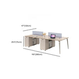 Rectangle Tableside Storage Cabinet Shelf Computer Desk Image - 29