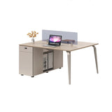 Rectangle Tableside Storage Cabinet Shelf Computer Desk Image - 4