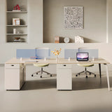 Rectangle Tableside Storage Cabinet Shelf Computer Desk Image - 6