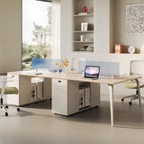 Rectangle Tableside Storage Cabinet Shelf Computer Desk Image - 7