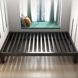 Rectangular Alloy Black Platform Panel Bed Frame with Legs Image - 1