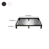 Rectangular Alloy Black Platform Panel Bed Frame with Legs #size