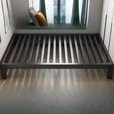 Rectangular Alloy Black Platform Panel Bed Frame with Legs Image - 3