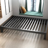 Rectangular Alloy Black Platform Panel Bed Frame with Legs Image - 4