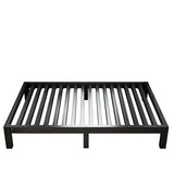 Rectangular Alloy Black Platform Panel Bed Frame with Legs Image - 6