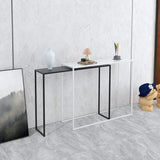 Rectangular Alloy Black-White Extendable Console Table Image - 2