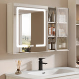 Rectangular Aluminum Beige Mirror Medicine Cabinet Image - 1