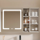 Rectangular Aluminum Beige Mirror Medicine Cabinet Image - 10