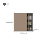 Rectangular Aluminum Beige Mirror Medicine Cabinet #size