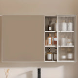 Rectangular Aluminum Beige Mirror Medicine Cabinet Image - 5