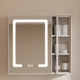 Rectangular Aluminum Beige Mirror Medicine Cabinet Image - 7