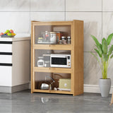 Rectangular Bamboo Kitchen Storage Display Cabinet Image - 14