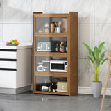 Rectangular Bamboo Kitchen Storage Display Cabinet Image - 3