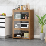 Rectangular Bamboo Kitchen Storage Display Cabinet Image - 4