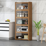 Rectangular Bamboo Kitchen Storage Display Cabinet Image - 5