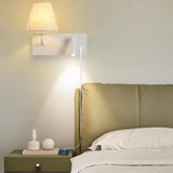 Rectangular Base 2-Light Mini Bedside Reading Wall Lamp Image - 1