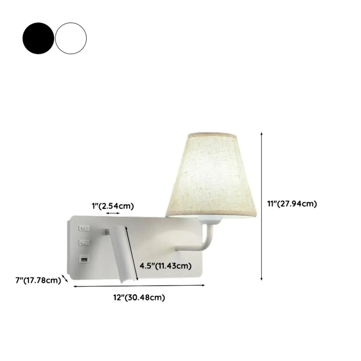 Rectangular Base 2-Light Mini Bedside Reading Wall Lamp 