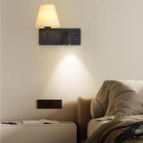 Rectangular Base 2-Light Mini Bedside Reading Wall Lamp Image - 3