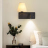 Rectangular Base 2-Light Mini Bedside Reading Wall Lamp Image - 7