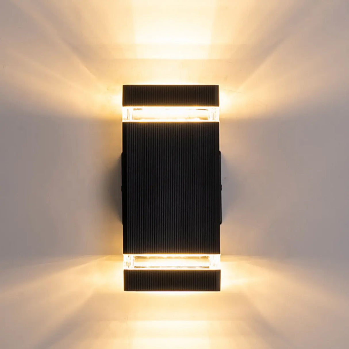 Rectangular Black LED Outdoor Up Down Wall Lights Image - 11