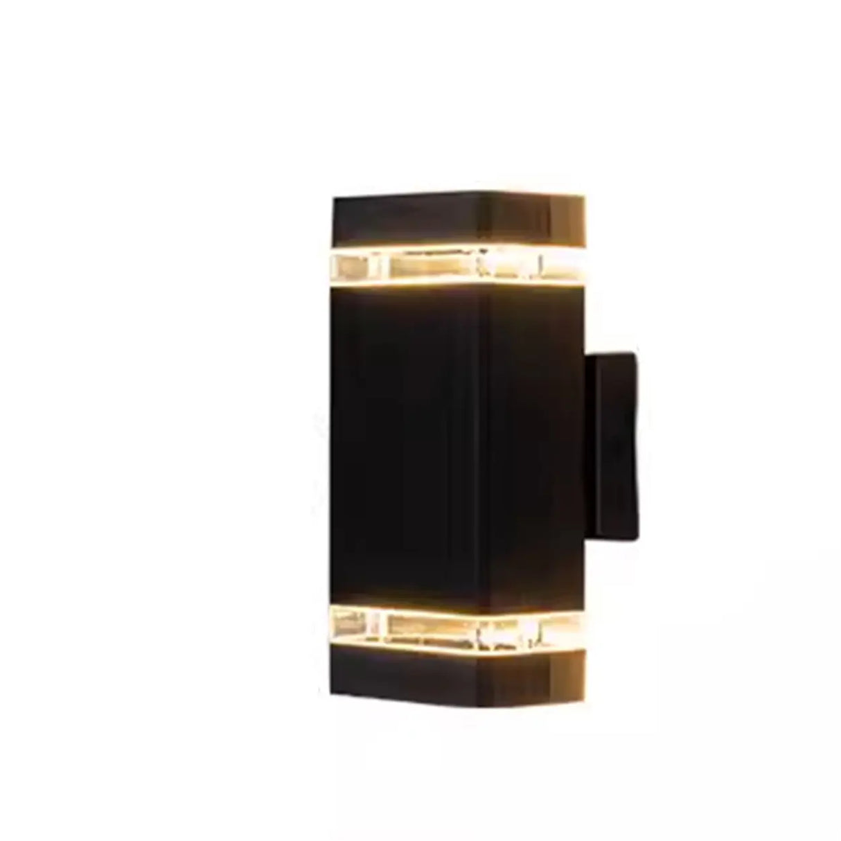 Rectangular Black LED Outdoor Up Down Wall Lights Image - 3