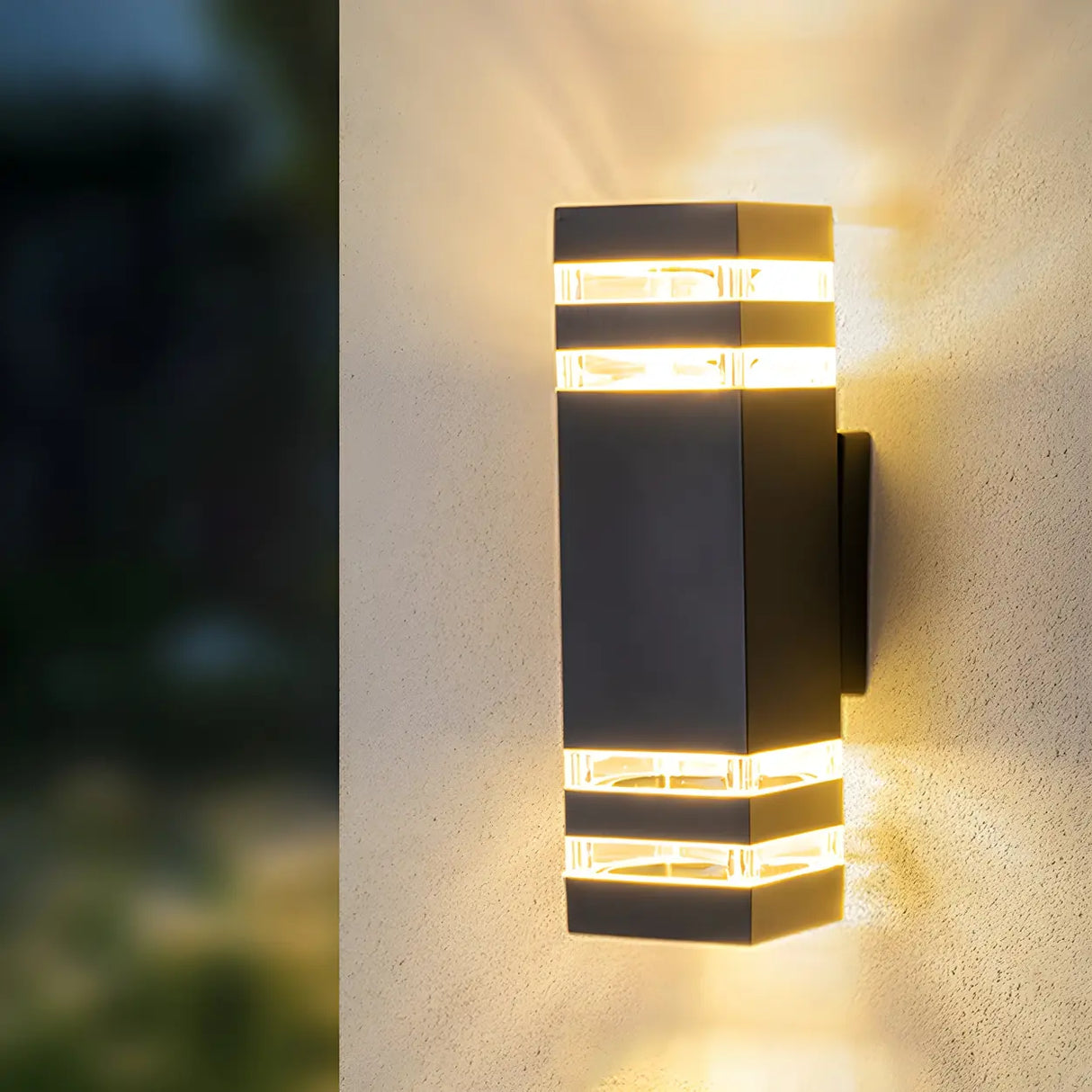 Rectangular Black LED Outdoor Up Down Wall Lights Image - 8