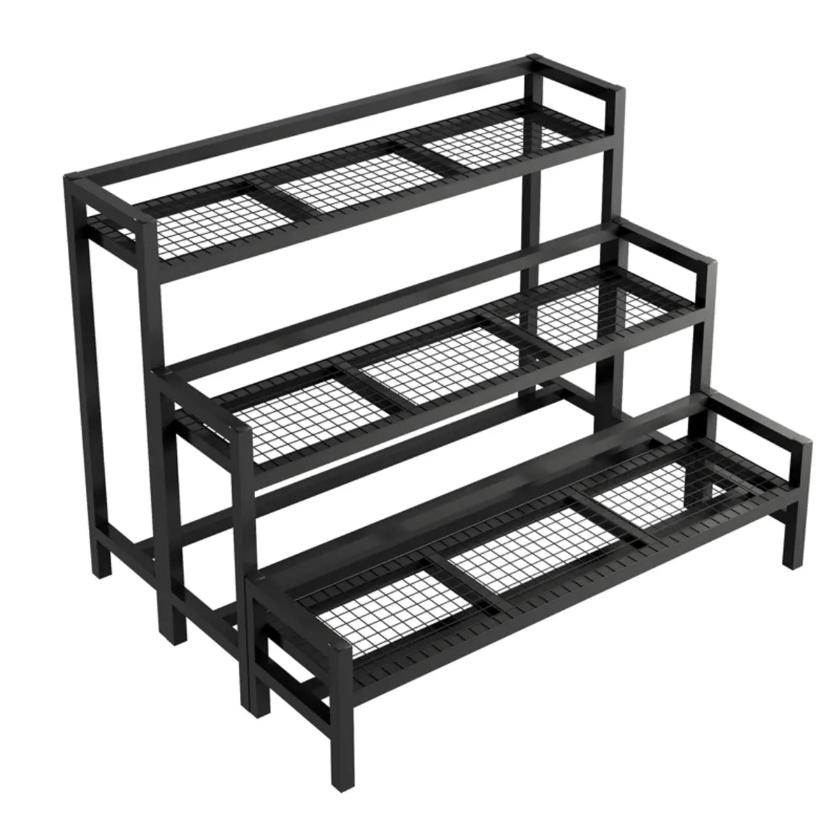 Rectangular Black Mesh Metal Indoor Storage Plant Stand Image - 5