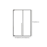 Rectangular Black Trim Handle Sliding Glass Shower Door #size