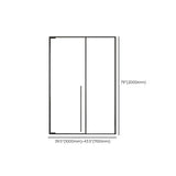 Rectangular Black Trim Handle Sliding Glass Shower Door Image - 12