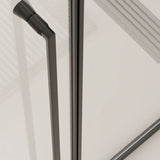 Rectangular Black Trim Handle Sliding Glass Shower Door Image - 9