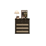 Rectangular Black Wood Double Dresser with Drawers Image - 2