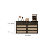 Rectangular Black Wood Double Dresser with Drawers Image - 27