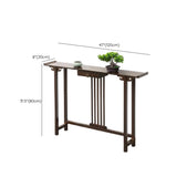 Rectangular Brown Bamboo Slim Entryway Console Table #size