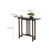 Rectangular Brown Bamboo Slim Entryway Console Table Image - 23