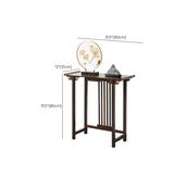 Rectangular Brown Bamboo Slim Entryway Console Table Image - 24