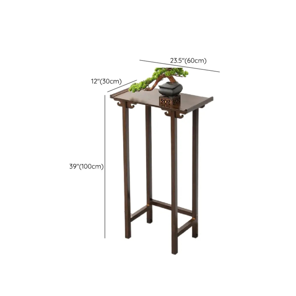 Rectangular Brown Bamboo Slim Entryway Console Table Image - 26