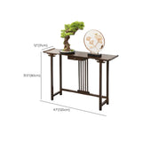 Rectangular Brown Bamboo Slim Entryway Console Table Image - 28