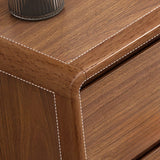 Rectangular Brown Wood Storage Soft-Close Drawers Chest Image - 17