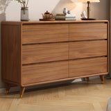 Rectangular Brown Wood Storage Soft-Close Drawers Chest Image - 19