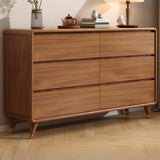 Rectangular Brown Wood Storage Soft-Close Drawers Chest Image - 20