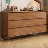 Rectangular Brown Wood Storage Soft-Close Drawers Chest Image - 21