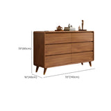 Rectangular Brown Wood Storage Soft-Close Drawers Chest Image - 30