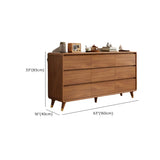 Rectangular Brown Wood Storage Soft-Close Drawers Chest Image - 32