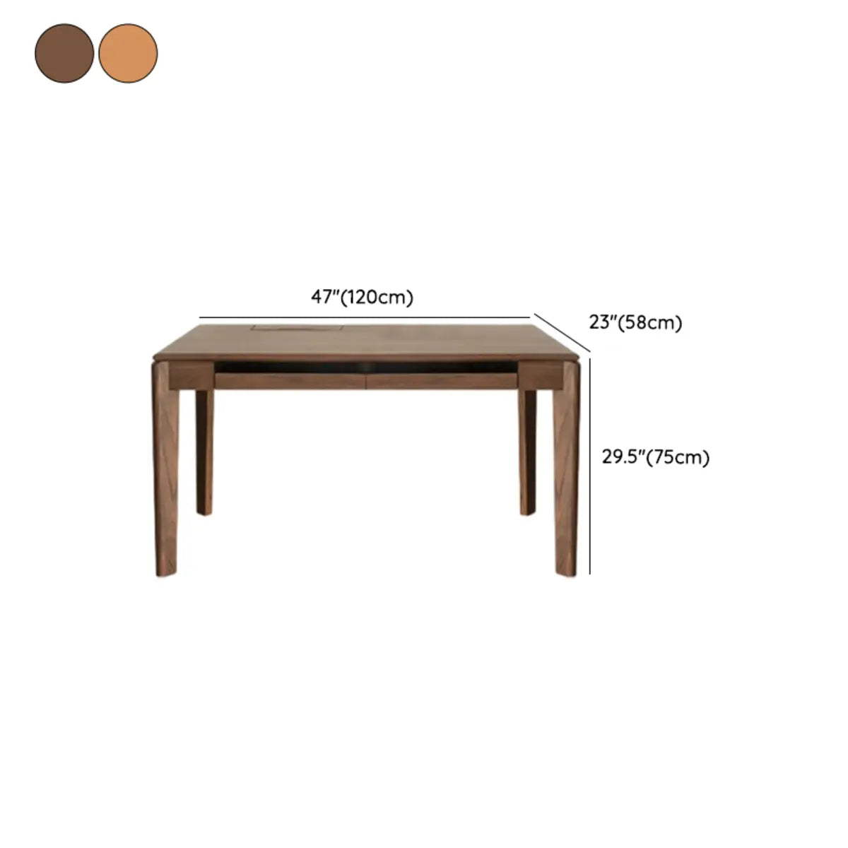 Rectangular Butcher Block Wooden Drawers Writing Desk 