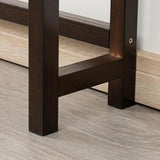 Rectangular Dark Wood Slim Console Table with Single Drawer Image - 20