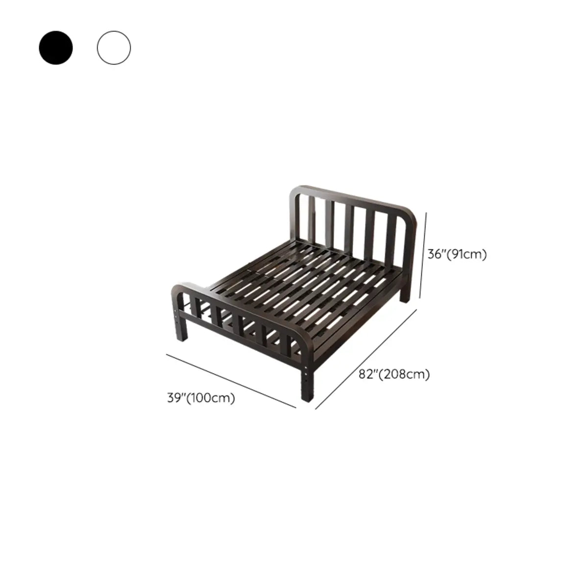 Rectangular Easy Assembly Metal Black Queen Open-Frame Bed 